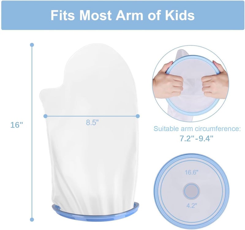 VALLEYWIND Waterproof Arm Cast Cover for Shower Kids Reusable Cast Protector for Shower Arm Child Cast Bag for Shower Hand Wrist, 16 Inch - Image 2